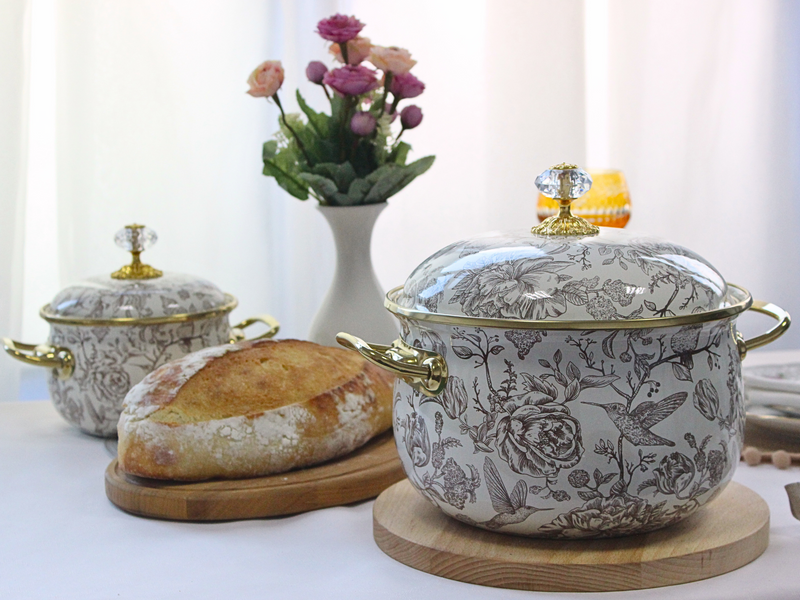 Каструля емальована "BIRD" Elmani з кришкою, 3,8 л, 20 см 763-042 фото