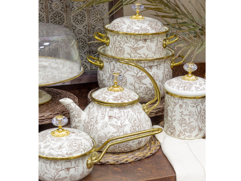 Каструля емальована "BIRD" Elmani з кришкою, 3,8 л, 20 см 763-042 фото