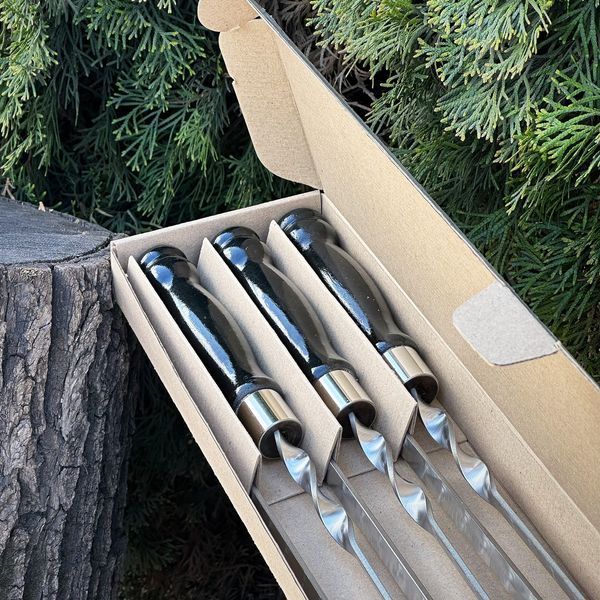 Набор из 6 шампуров Mzavod Гриль-мастер с деревянной ручкой черный 1992725000054 фото