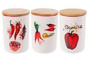 Набор банок для сыпучих продуктов из 3-х шт "Hot vegetables" 1000мл 10x15см 940-290 фото