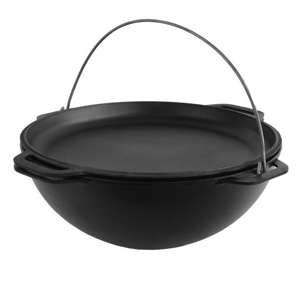 Казан чавунний азіатський з кришкою-сковородою 10 л KA10-2 фото