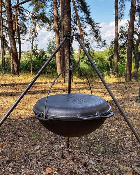 Казан чавунний азіатський з кришкою-сковородою гриль 15 л KA15-3 фото