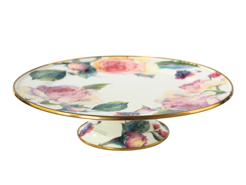 Тортівниця емальована "PEONY" Elmani з кришкою на ніжці, 30 см 763-007 фото