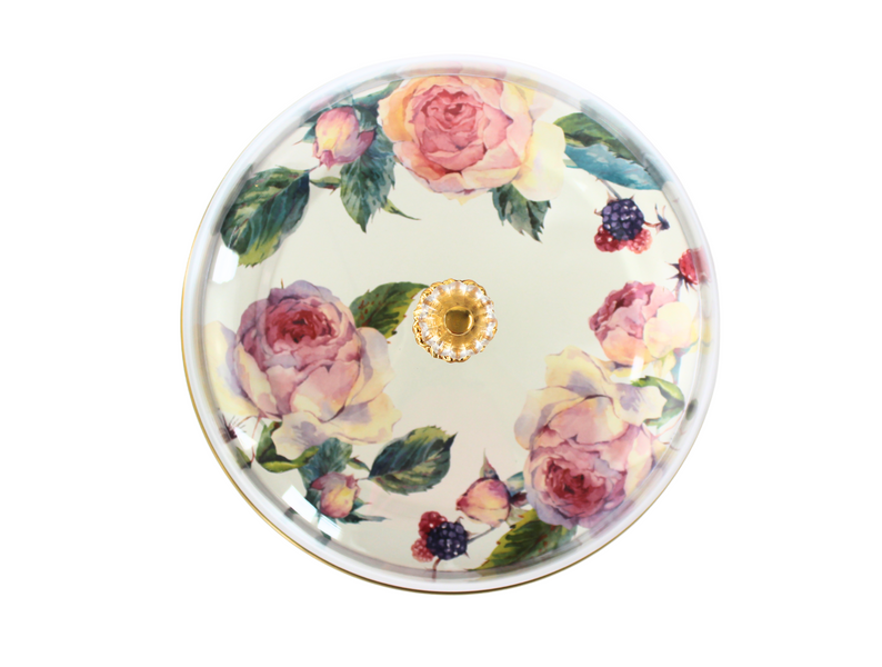 Тортівниця емальована "PEONY" Elmani з кришкою на ніжці, 30 см 763-007 фото