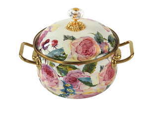 Кастрюля эмалированая "PEONY" Elmani с крышкой, 2,1 л, 16 см 763-003 фото