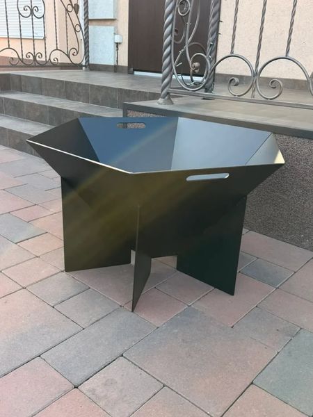 Чаша для костра уличная металлическая шестигранная из стали 4 мм, 87 см FirePit фото