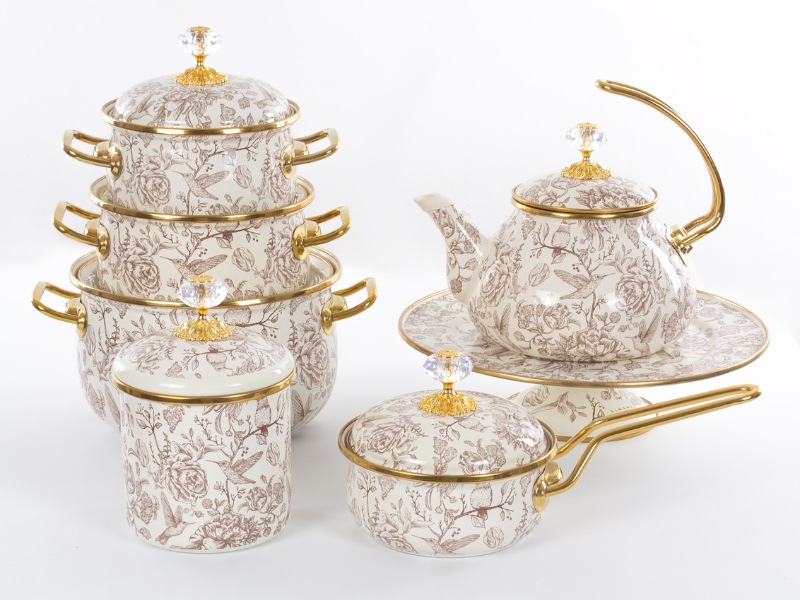Кастрюля эмалированная "BIRD" Elmani с крышкой, 2,1 л, 16 см 763-041 фото