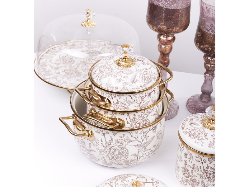 Кастрюля эмалированная "BIRD" Elmani с крышкой, 2,1 л, 16 см 763-041 фото