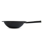Сковорода чавунна з дерев`яною ручкою Black та чавунною кришкою WOK 2,8 л