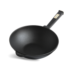 Сковорода чавунна з дерев`яною ручкою Black та чавунною кришкою-сковородою WOK 2,2 л