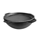 Казан чавунний азіатський 8 л з кришкою-сковородою гриль та підставкою