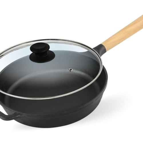 Сковорода чавунна NEXT 220 х 40 мм зі скляною кришкою Сковорода чавунна NEXT 220 х 40 мм зі скляною кришкою