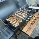 Великий мангал гриль барбекю 5 мм з 2кришкамм +ПОДАРУНОК