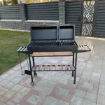 Мангал-барбекю з 2 кришками та металом 5 мм
