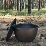 Казан туристичний КТ-08 чавунний з кришкою 8л