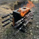 Вертикальний мангал Пандора на 6 шампурів 2мм Вертикальний мангал Пандора на 6 шампурів 2мм
