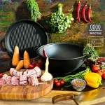 Казан узбецький 15л з кришкою-сковородою гриль