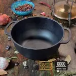 Котелок чавунний 4 л з кришкою-сковородою