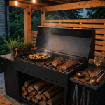 Мангал гриль 12 шампурів 4 мм з кришкою — універсальний BBQ для дому та дачі