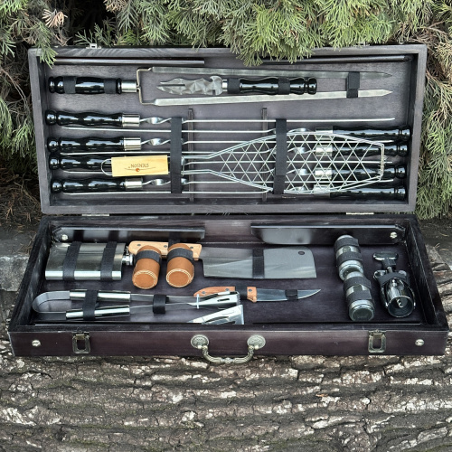 Подарунковий набір Майстер Гриль кейс-столик чорний